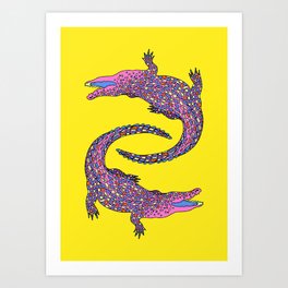 Crocodiles (Pop Art Palette) Art Print