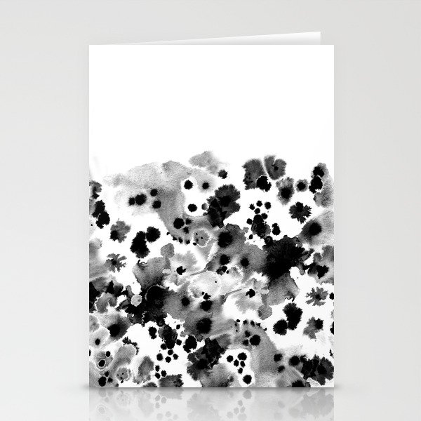 Mona - Black and White Painted Spots, painterly, abstract, monochrome cell phone case Stationery Cards
