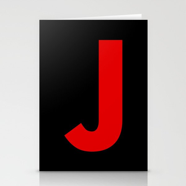 Letter J (Red & Black) Stationery Cards
