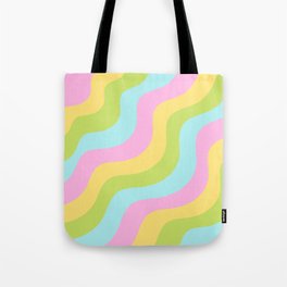 70's Pastel Waves Tote Bag