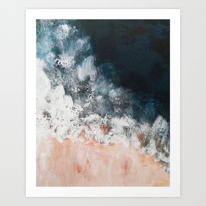 Aerial Ocean Coast Beach Waves Sea Prints Project Art Print