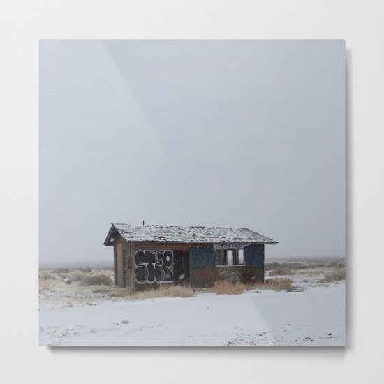 Hopeless, Abandoned, and Alone Under Grey Snow Filled Sky Metal Print