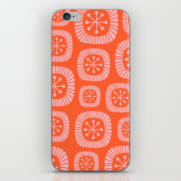 Mid-Century Modern Atomic Abstract Composition 241 Orange and Pink iPhone Skin