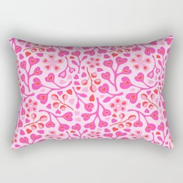 WITH LOVE FLORAL HEARTS AND LOVE PATTERN Rectangular Pillow