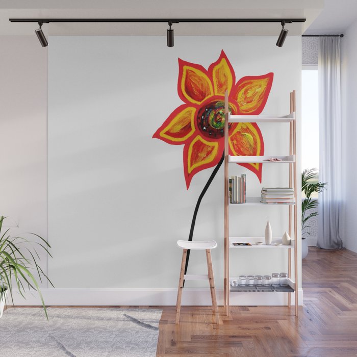 Just One Abstract Flower Wall Mural By Eloiseart Society6