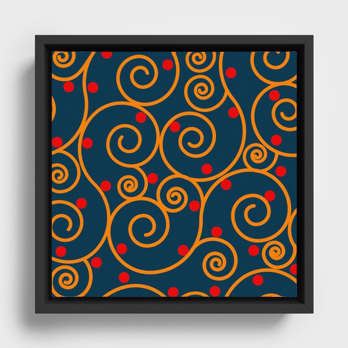 Curl lines art! Framed Canvas