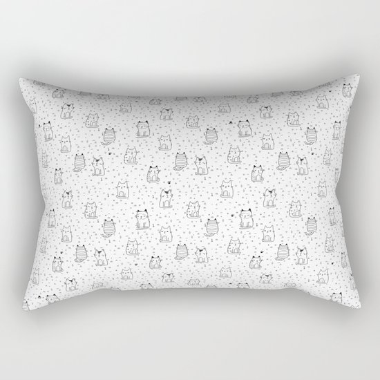 Doodle cute cats Rectangular Pillow