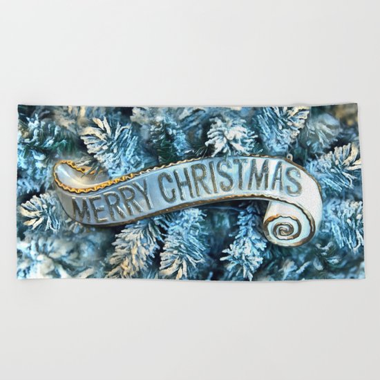 Merry Christmas Beach Towel