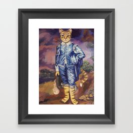 Homage to Gainsborough Blue Boy Tabby Cat Framed Art Print