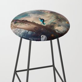 Magic mirror to another world Bar Stool