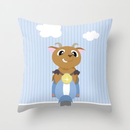 Mobil series scooters goat Throw Pillow