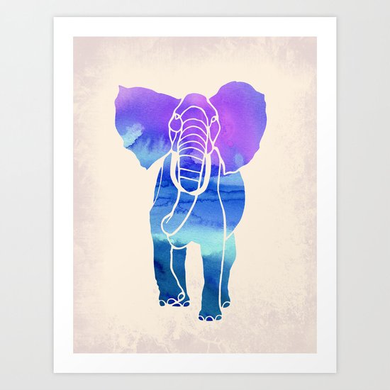 Watercolor Elephant Art Print