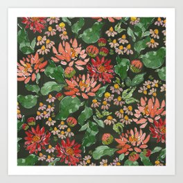 Wild Garden Blooms - Patterns Art Print