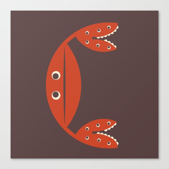 Letter C // Animal Alphabet // Crab Monogram Canvas Print