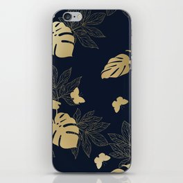 Palm Leaves and Butterflies Floral Prints iPhone Skin