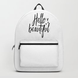 Hello Beautiful Print, Gift for Girlfriend, Valentines Day Gift, Girly Poster Backpack
