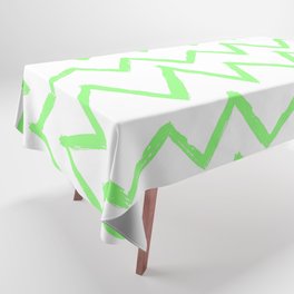 Hand-Drawn Zig Zag (Light Green & White Pattern) Tablecloth