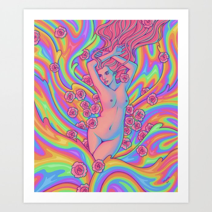 Psychedelic Aphrodite Art Print