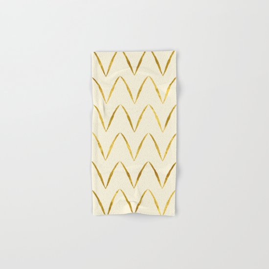 Cream Gold Foil 05 Hand & Bath Towel