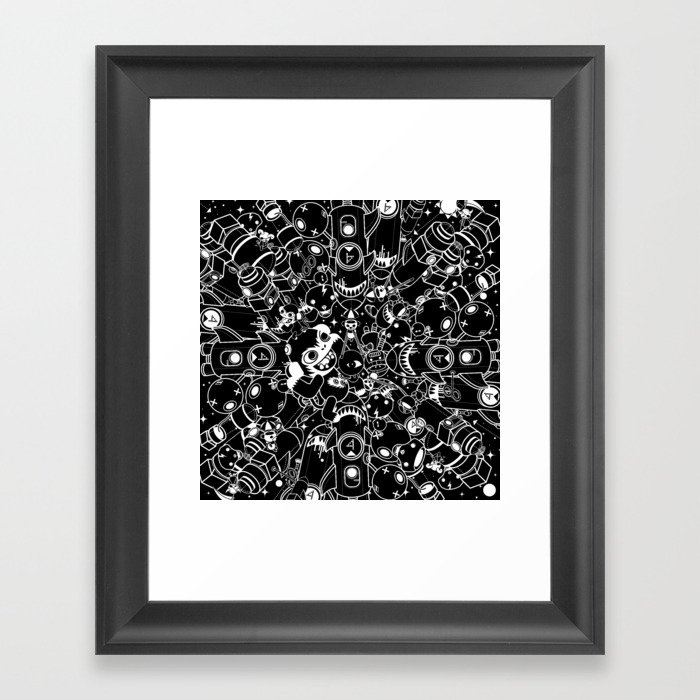 For Good For Evil - Black on White Framed Art Print