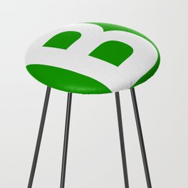 Letter B (White & Green) Counter Stool