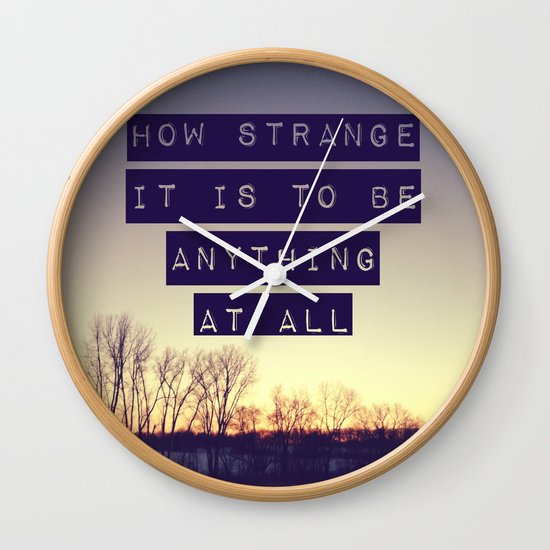 How Strange Wall Clock by Josrick Society6