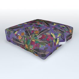 bohemian posy violet Outdoor Floor Cushion