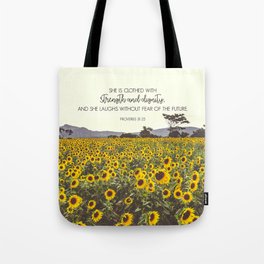 Proverbs and Sunflowers Tote Bag