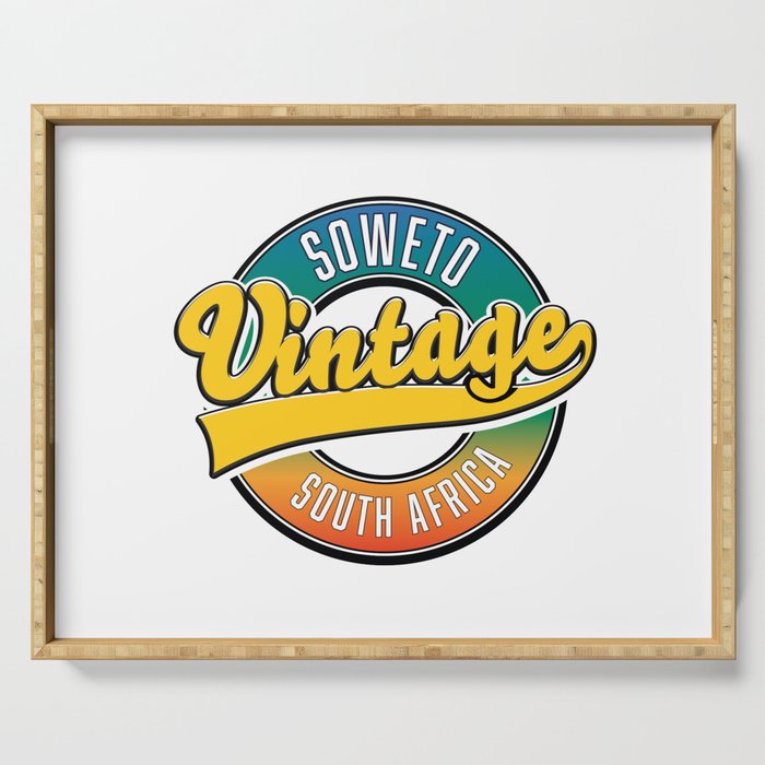 Soweto south Africa vintage logo. Serving Tray