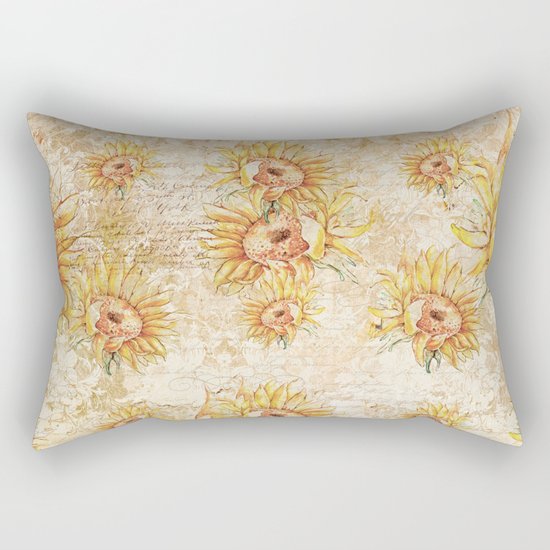 Vintage Sunflowers #5 Rectangular Pillow