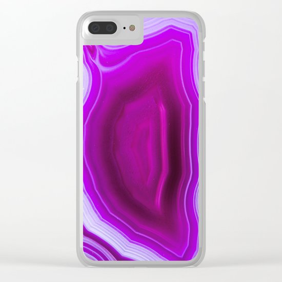 Pink agate Geode Clear iPhone Case