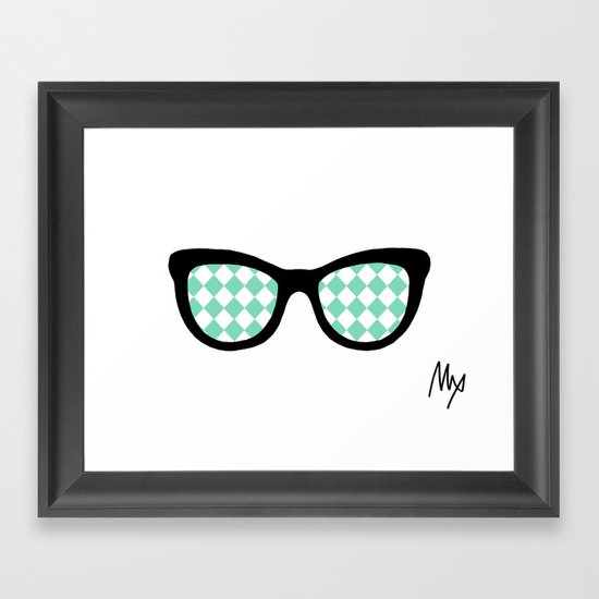 Mint Diamond Eyes Framed Art Print