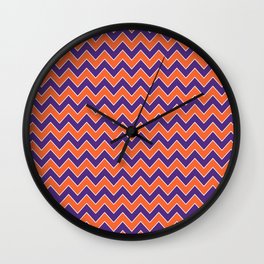 Orange and purple clemson chevron stripes university college alumni football fan gifts Wall Clock