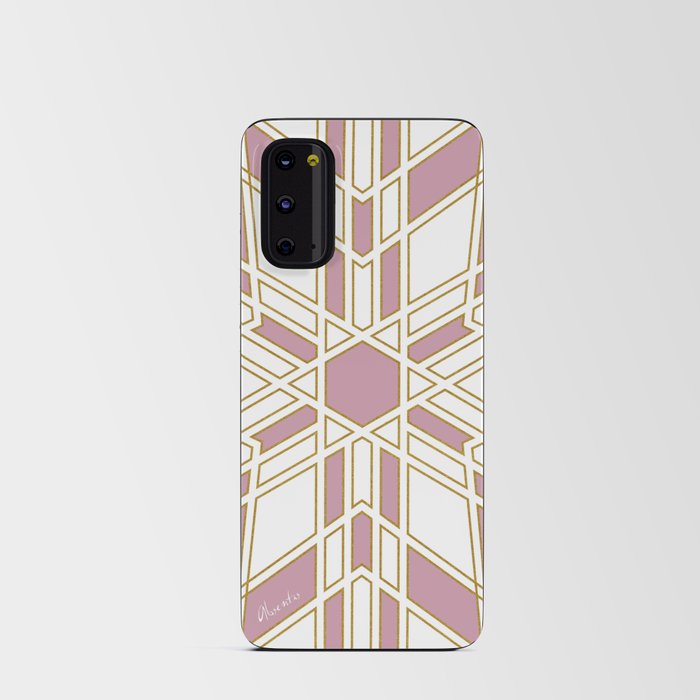 Art deco star in gold and pink Android Card Case