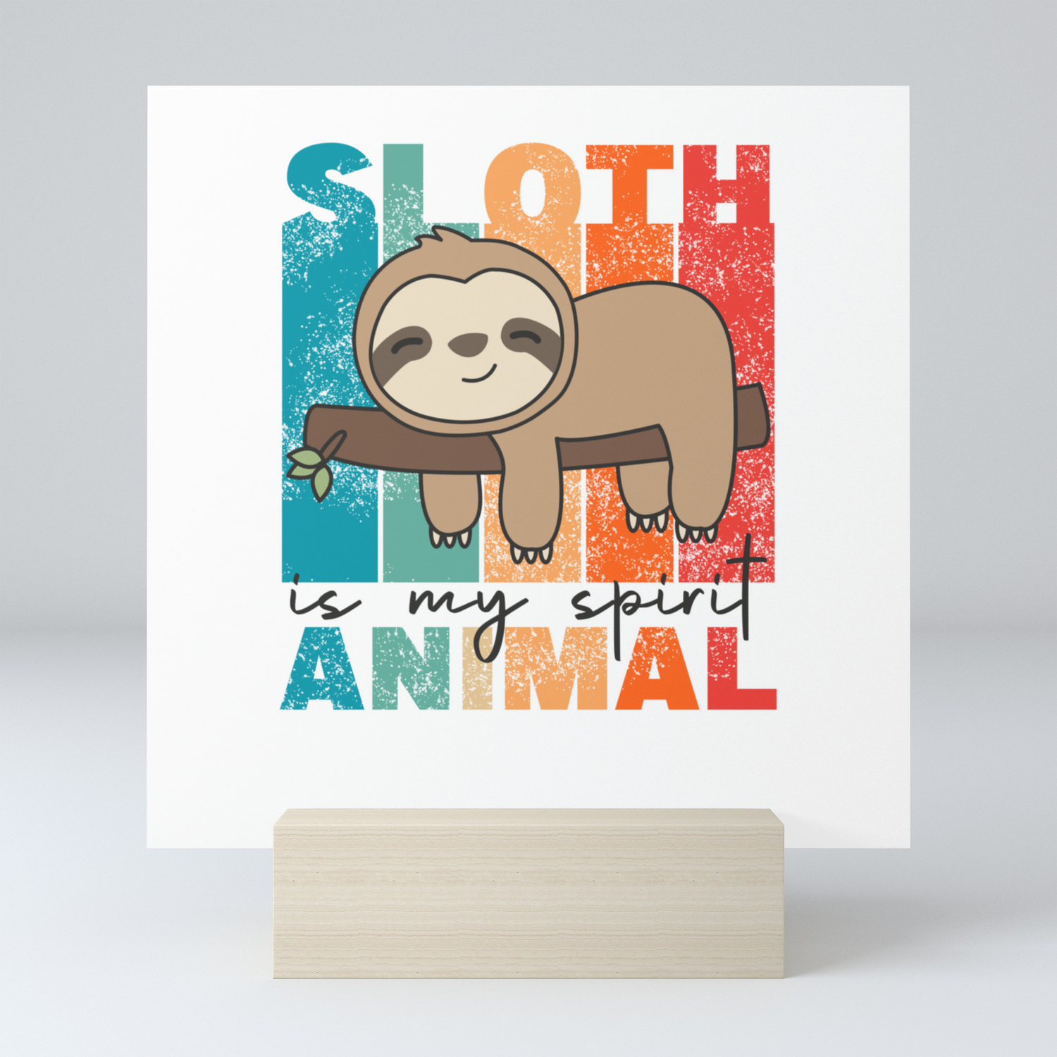 Sloth Is My Spirit Animal - Sweet Sloths Vintage Mini Art Print by Dalukey  | Society6