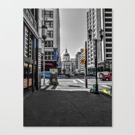 Downtown Indianapolis Photograph Color/Black & White Mashup Canvas Print