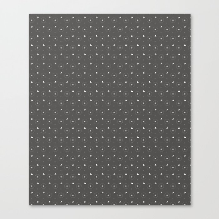 Pantone Pewter and white Polka Dots Circle Pattern Canvas Print