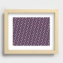 Minimalist Red and Blue Geometric Ornament Recessed Framed Print