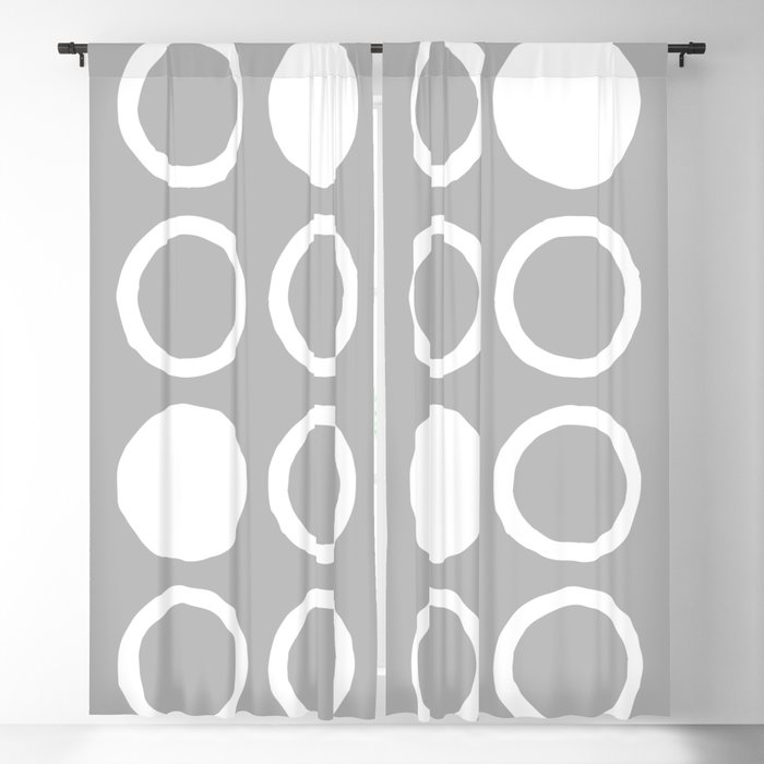 Mid Century Modern Circle and Dot Pattern 232 Gray Blackout Curtain by Tony Magner Design Society6