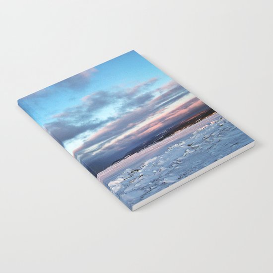 Storm Cloud Across Frozen Bay Notebook