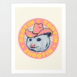 Possum Rootin Tootin Shootin | Pink Art Print