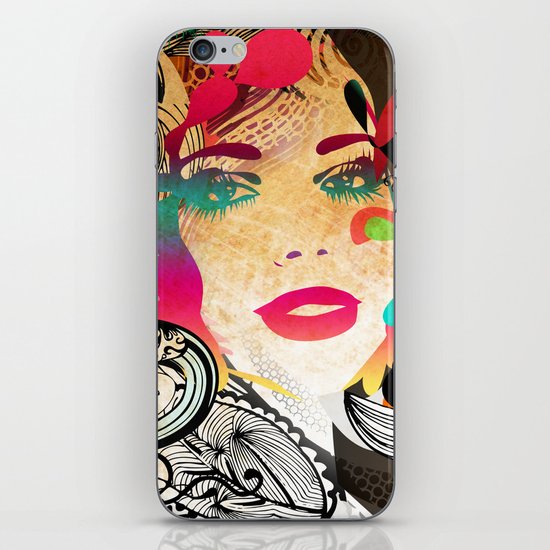 retro girl iPhone & iPod Skin