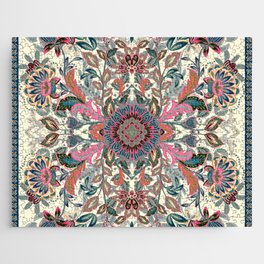 Ornamental Ethnic Bohemian Pattern XII Ivory Blush Jigsaw Puzzle