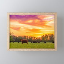 Sunset Herd 3 Framed Mini Art Print