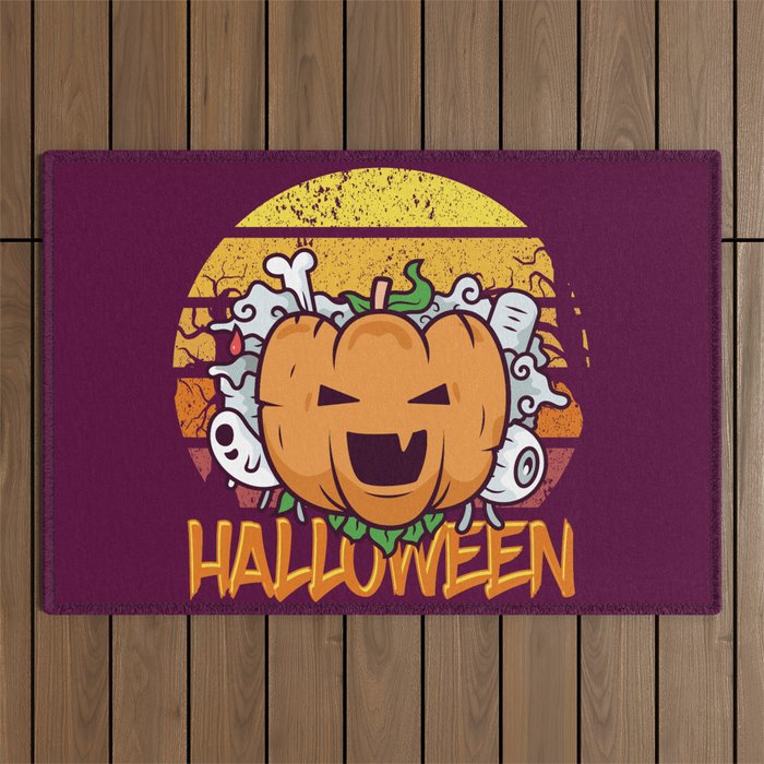Spooky Pumpkin Scene Halloween | Funny & Great Gift Outdoor Rug