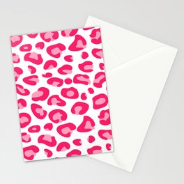 Pink Leopard Print Stationery Card