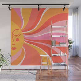 Sunshine Swirl – Pink & Peach Palette Wall Mural