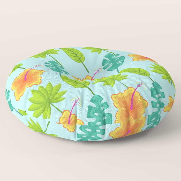 Flowers & Leaves Floor Pillow