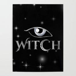 New World Order silver witch eyes with crescent moon	 Poster