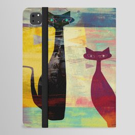 Mid-Century Modern 2 Cats - Graffiti Style iPad Folio Case